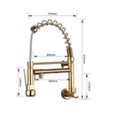 GobekUsa Dual Spouts Kitchen Faucet with Handheld Shower - Wall Mounted Dual Spouts