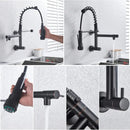 GobekUsa Dual Spouts Kitchen Faucet with Handheld Shower - Wall Mounted Dual Spouts