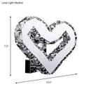 GobekUsa Stainless-Steel LED Heart Sconce - Modern Clear Crystal Wall Lamp in Warm/White Light