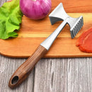Stainless steel meat tenderizer with wood handle kitchen mallet by Decorbites