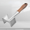 Stainless steel meat tenderizer with wood handle kitchen mallet by Decorbites