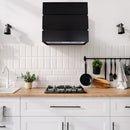 Akicon 30" Stainless Steel Wall Mount Range Hood, 3 Stacks Kitchen Hood with 600 CFM Vent Motor- AK-HS30L