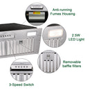 Akicon 30" Stainless Steel Wall Mount Range Hood Modern Box with 600 CFM Vent Hood - AK-HS30H
