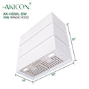 Akicon 30" Stainless Steel Wall Mount Range Hood, 3 Stacks Kitchen Hood with 600 CFM Vent Motor- AK-HS30L