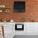 Akicon 30" Stainless Steel Wall Mount Range Hood, 3 Stacks Kitchen Hood with 600 CFM Vent Motor- AK-HS30L
