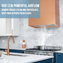 Akicon 30" Stainless Steel Wall Mount Range Hood Modern Box with 600 CFM Vent Hood - AK-HS30H