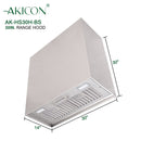 Akicon 30" Stainless Steel Wall Mount Range Hood Modern Box with 600 CFM Vent Hood - AK-HS30H