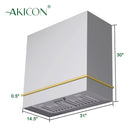 Akicon 30" Stainless Steel Wall Mount Range Hood with 600 CFM Vent Hood - AK-HS30HA-BS