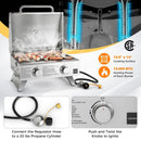 Stainless Steel Propane Grill with Lid for Outdoor Camping Tailgating Picnic Party-Silver by LJGDeals