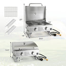 Stainless Steel Propane Grill with Lid for Outdoor Camping Tailgating Picnic Party-Silver by LJGDeals