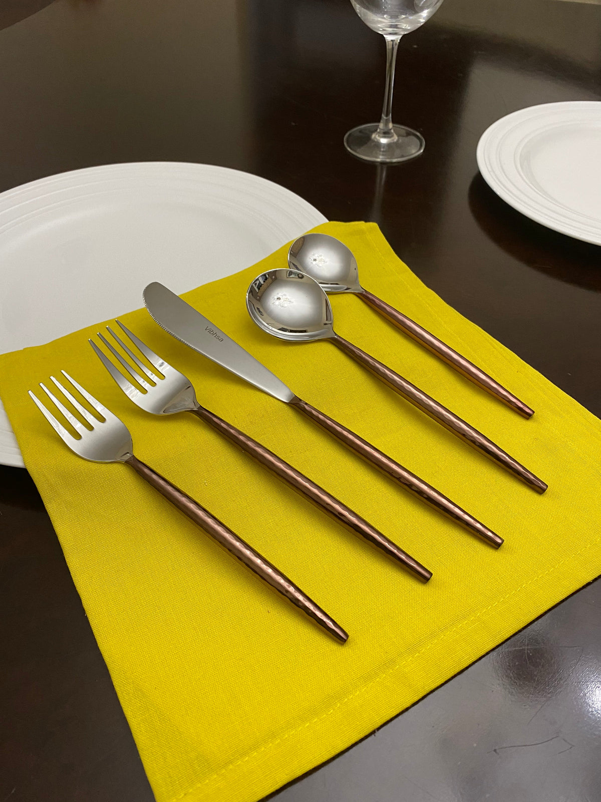 Hammered Stainless Steel Flatware 20-PC Set-Brown, photo 5 of 5