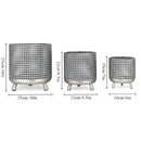 Set of 3 Plant Pots 10/8.5/7''H(Antique Silver) by JHY DESIGN
