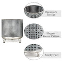 Set of 3 Plant Pots 10/8.5/7''H(Antique Silver) by JHY DESIGN