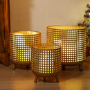 Set of 3 Plant Pots 10/8.5/7''H (Antique Gold)