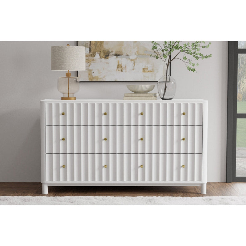 Stapleton Six Drawer Dresser, White