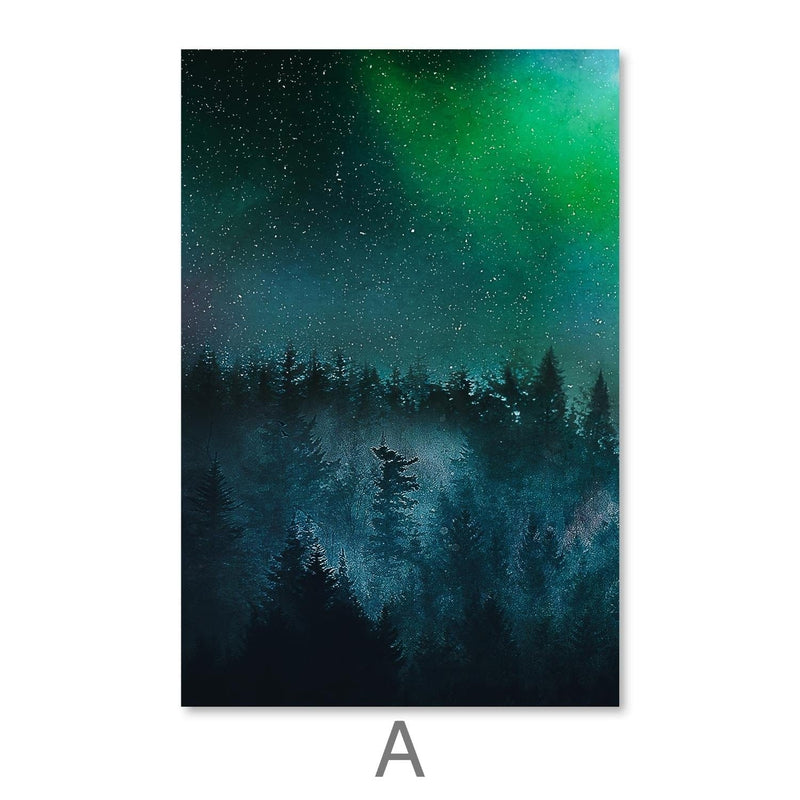 Star Sky Forest Canvas