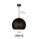 GobekUsa Black Nordic Industrial Pendant Light Chandelier Retro Decor E27 Dining Kitchen Lamp