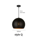 GobekUsa Black Nordic Industrial Pendant Light Chandelier Retro Decor E27 Dining Kitchen Lamp