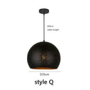 GobekUsa Black Nordic Industrial Pendant Light Chandelier Retro Decor E27 Dining Kitchen Lamp