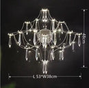 Starry Crystal Firefly Pendant Chandelier in Polished Steel