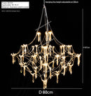 Starry Crystal Firefly Pendant Chandelier in Polished Steel