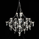 Starry Crystal Firefly Pendant Chandelier in Polished Steel
