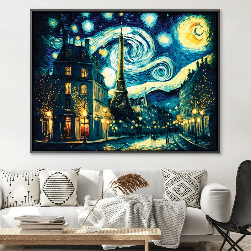 Starry Eiffel Tower Canvas