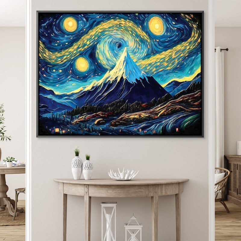 Starry Mountain Landscape Canvas