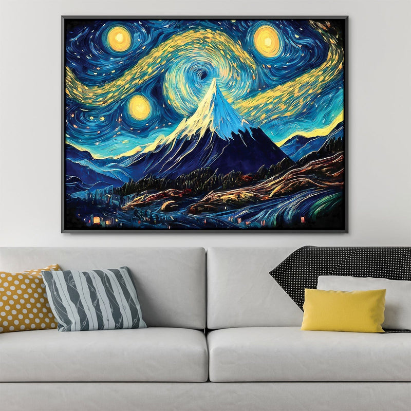 Starry Mountain Landscape Canvas