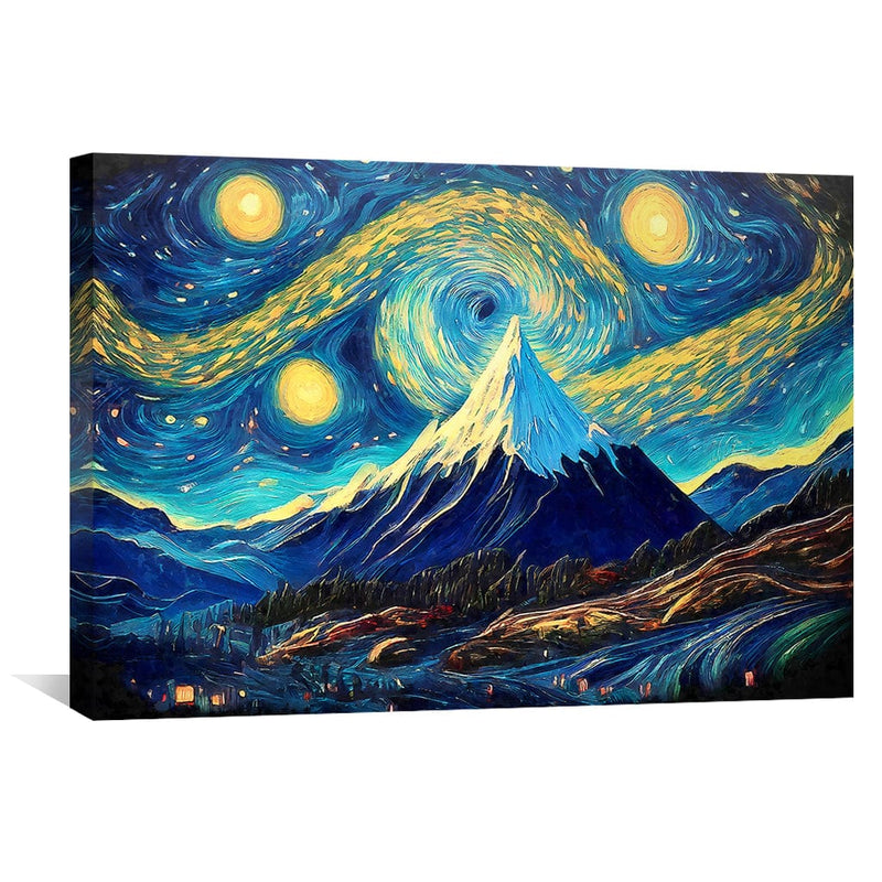 Starry Mountain Landscape Canvas