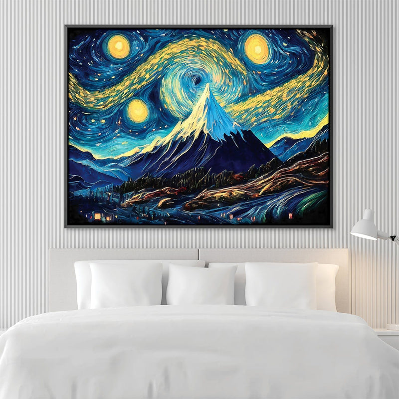 Starry Mountain Landscape Canvas