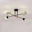 GobekUsa Starry Nordic Ball Semi Flush Light Fixture in Black, Smoke Glass - Ideal for Living Room Ceiling - Stylish Ceiling Lamp
