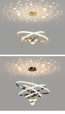 GobekUsa Starry Sky LED Chandelier for Living Room