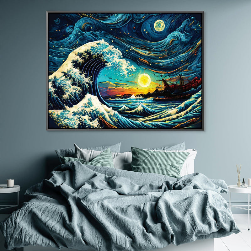 Starry Wave Off Kanagawa Canvas