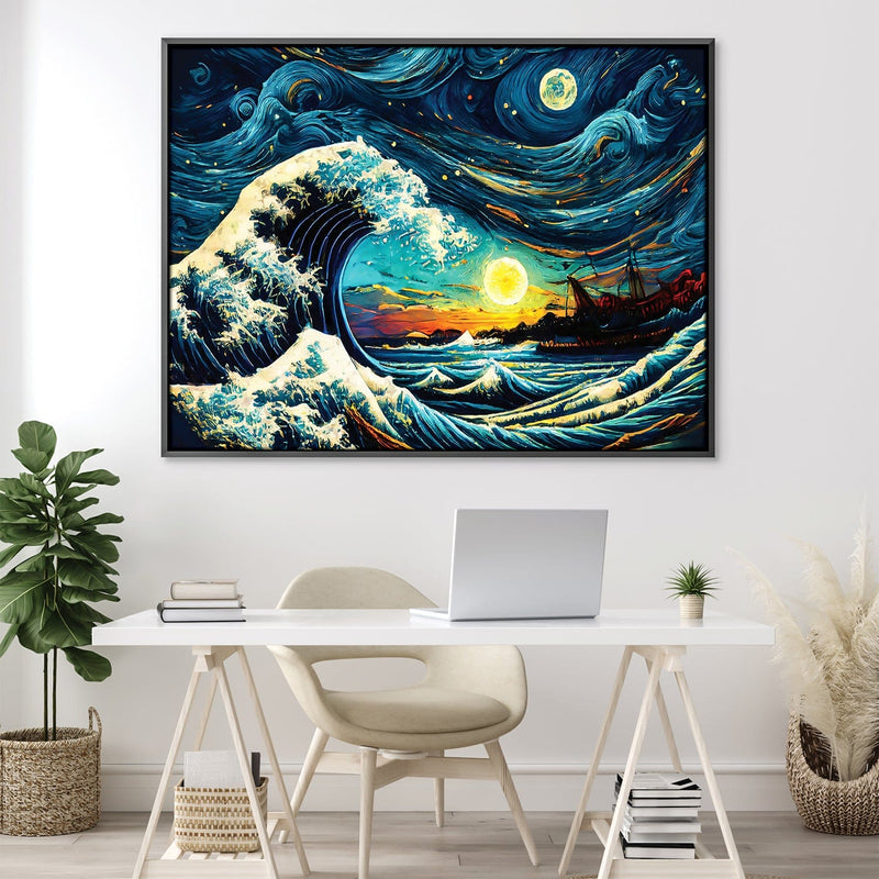 Starry Wave Off Kanagawa Canvas