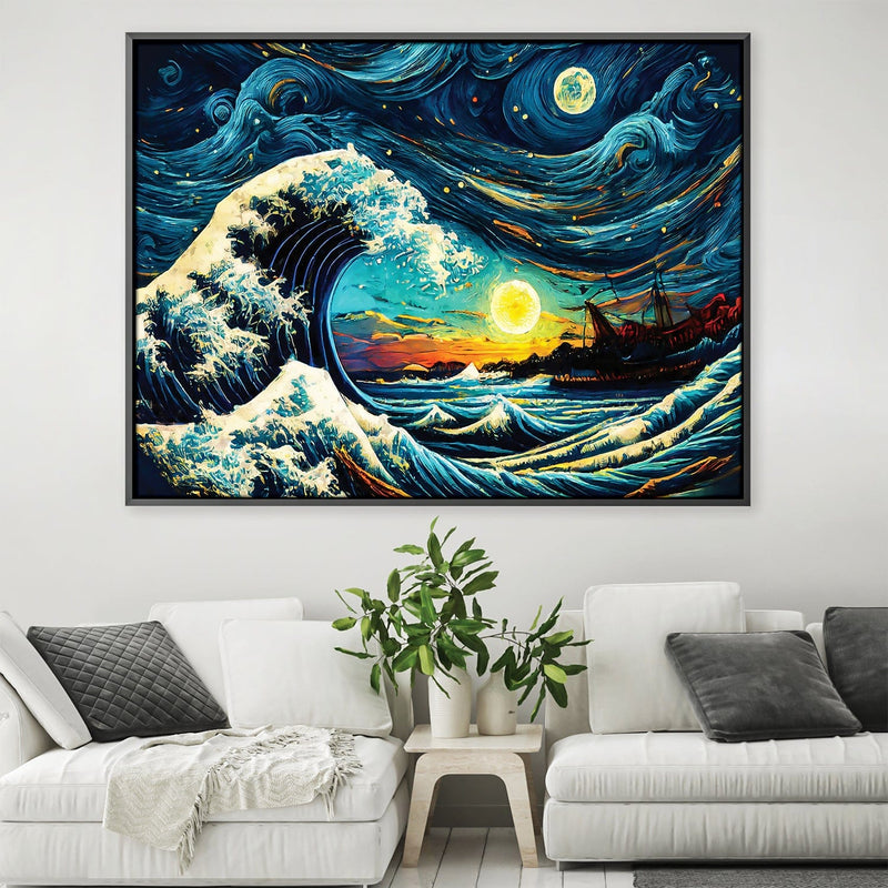 Starry Wave Off Kanagawa Canvas