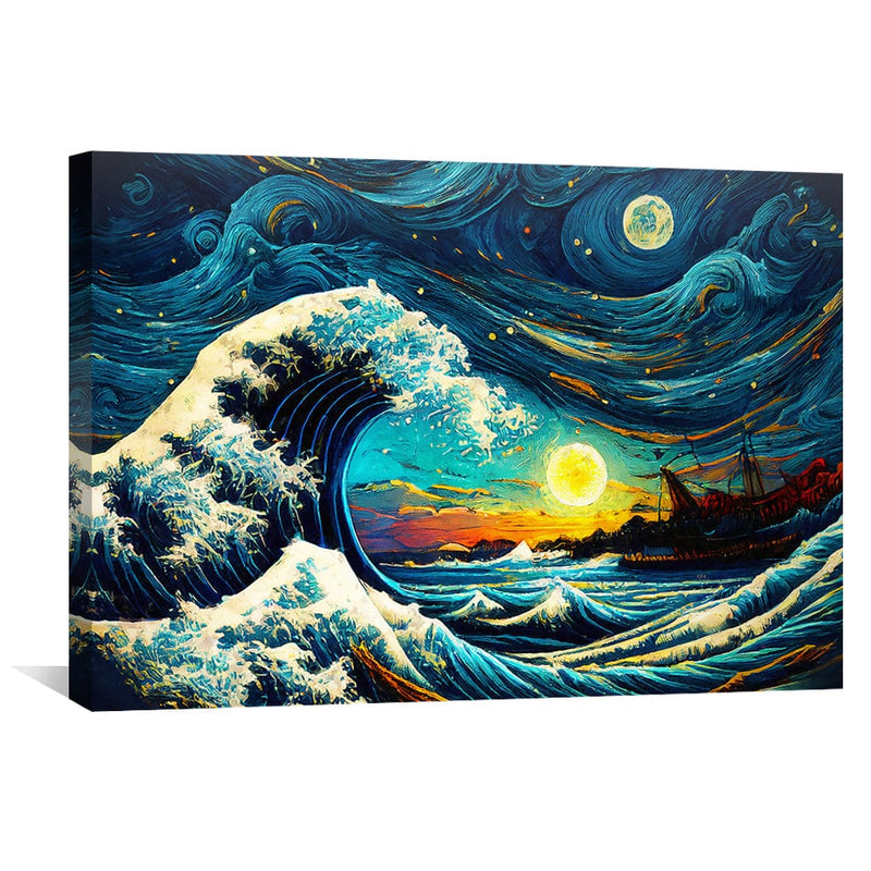 Starry Wave Off Kanagawa Canvas