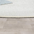 Stars Kids Rug Modern Low-Pile Play Mat Pastel Colored Stars in Cream