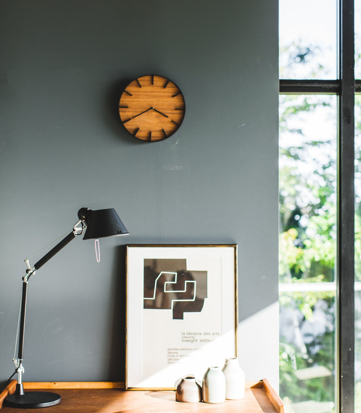Wall Clock - Steel + Wood, photo 8 of 9