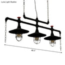 GobekUsa Steampunk Black Iron Hanging Light Fixture with Cage and Chain Deco