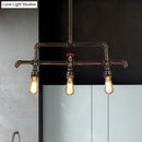 GobekUsa Steampunk Bronze 3-Light Linear Pendant with Pipe and Valve Decoration for Island Lighting