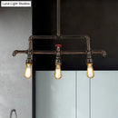 GobekUsa Steampunk Bronze 3-Light Linear Pendant with Pipe and Valve Decoration for Island Lighting