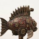 Steampunk bronze whale figurine blackfish resin office decor by Decorbites