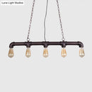 GobekUsa Steampunk Island Pendant with 5 Lights - Industrial Style Ceiling Light for Dining Room in Black/Bronze/Copper