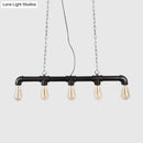 GobekUsa Steampunk Island Pendant with 5 Lights - Industrial Style Ceiling Light for Dining Room in Black/Bronze/Copper