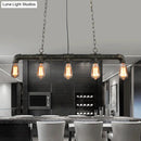 GobekUsa Steampunk Island Pendant with 5 Lights - Industrial Style Ceiling Light for Dining Room in Black/Bronze/Copper