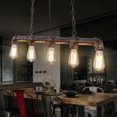 GobekUsa Steampunk Island Pendant with 5 Lights - Industrial Style Ceiling Light for Dining Room in Black/Bronze/Copper