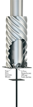 Foundation Sleeve for Aluminum Flagpole with Lightning Grounding Rod by Flagman of America