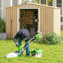 Weather Resistant Galvanized Steel Shed with Tilted Roof for Backyard Garden Patio Lawn-Natural by LJGDeals