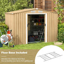 Weather Resistant Galvanized Steel Shed with Tilted Roof for Backyard Garden Patio Lawn-Natural by LJGDeals